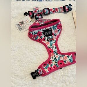 Sassy Woof Pink Floral Dog Harness.